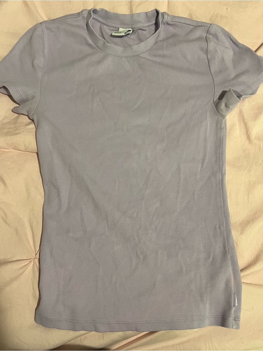 Aritzia Women's Ribbed Crewneck Tee - Light Lavender